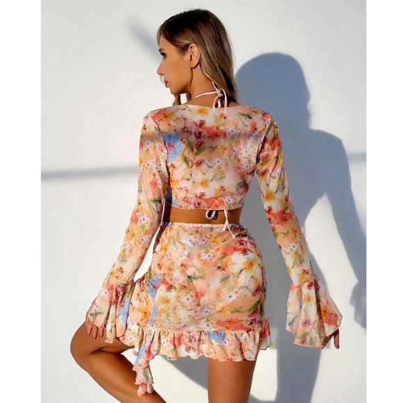 4 piece multicolor boho swim set - Picture 2 of 7